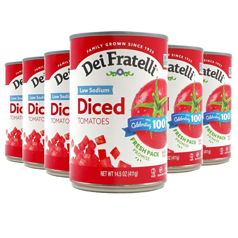 Dei Fratelli Low Sodium Diced Tomatoes (14.5 oz. Cans, 6 pack) - Vine-Ripened - Non-GMO