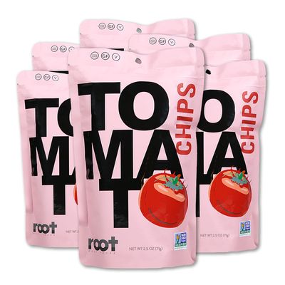 Root Foods Tomato Chips, Natural Veggie Snack, Non-GMO Vegetable Crisps, Good for Adults, Kids, Vegan, Gluten Free, Halal 6 pack