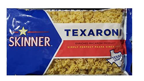 Skinner Texas Shaped Pasta, Non-GMO, Low Fat, Sodium Free, Cholesterol Free (1 Bag, 12 Oz)