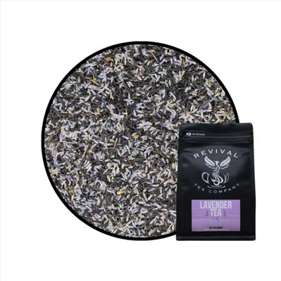 Revival Tea Company Lavender Tea - Black Tea Blend with Lavender Flowers - Loose Leaf 5 Ounces