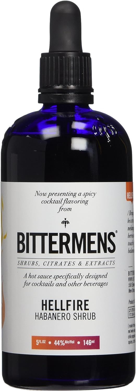 Bittermens Hellfire Habanero Shrub Cocktail Bitters, 5oz - For Modern Cocktails, A Hot Sauce Specifically Disigned for Cocktails and Other Beverages