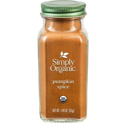 Simply Organic Pumpkin Spice, 1.94-Ounce Jar, Organic Nutmeg, Cloves, Ginger &amp; Cinnamon, Enhances Tea, Seasoning, Kosher