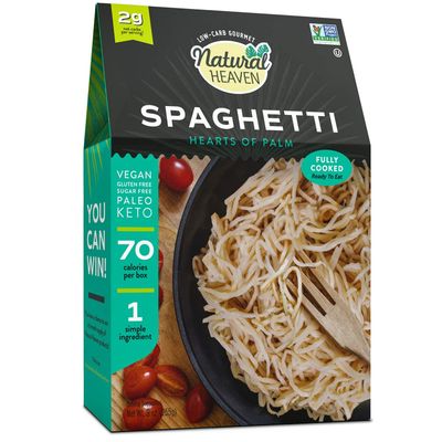 Natural Heaven Hearts of Palm Pasta, Spaghetti Noodles - Low Carb Pasta, Gluten-Free, Paleo, Keto Pasta Noodles, Plant-Based Healthy Food, 9 Oz