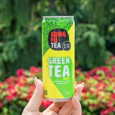 Kung Fu Tea Canned Green Tea - Lightly Sweetened Green Tea in a Can, Ready to Drink - All Natural, Premium Iced Tea - 10.8 oz Cans, Pack of 6