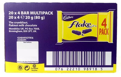 Cadbury Flake 4 bars of 20g each ( 80g ) - Pack of 20