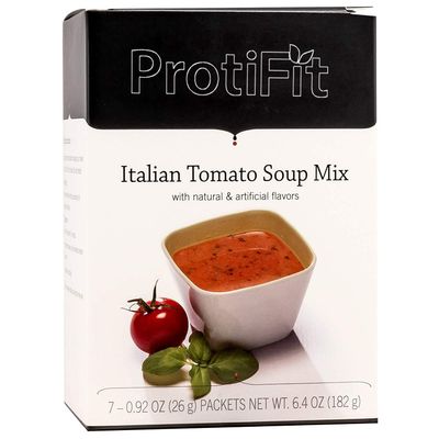 PROTIFIT - High Protein Soup Mix, 15g Protein, Low Calorie, Low Sugar, Low Fat, Low Carb, Ideal Protein Compatible, 7 Servings Per Box (1 Pack, Italian Tomato)