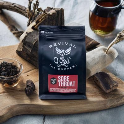 Sore Throat Tea - Wellness Tea Made with Elm Bark, Licorice Root and Marshmallow Root with Herbal and Medicinal Properties - Low Caffeine - 24 Tea Bags