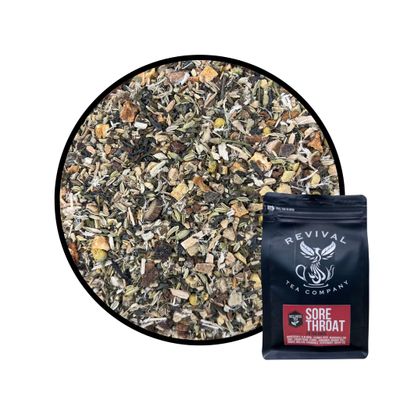 Sore Throat Tea - Wellness Tea Made with Elm Bark, Licorice Root and Marshmallow Root with Herbal and Medicinal Properties - Low Caffeine - 24 Tea Bags