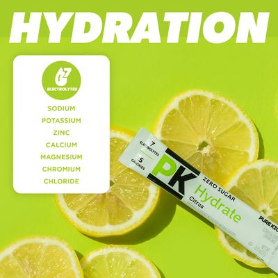 PURE KICK Hydration Singles To Go Drink Mix, Citrus, Includes 12 Boxes with 6 Packets in each Box, 72 Total Packets