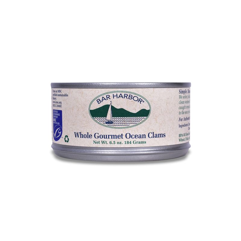 Bar Harbor, Clams Whole Gourmet Ocean, 6.5 Ounce