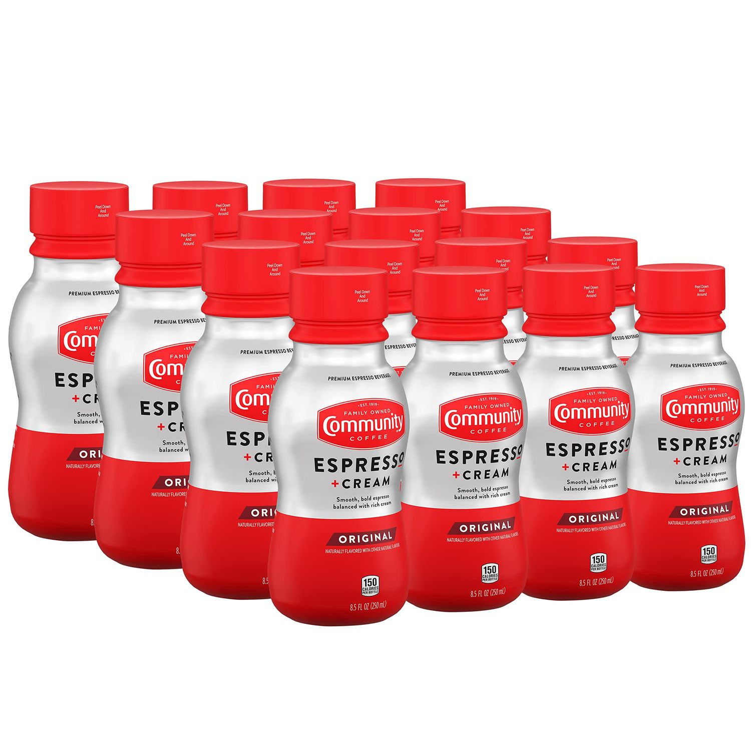 Community Coffee Espresso + Cream Original Ready To Drink 8.5 Fl Ounce Bottle (Pack of 16)