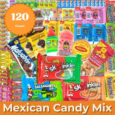 Mexican Candy Variety Pack 120 pieces, Authentic Dulces Mexicanos, Perfect for Piatas, Includes Vero, Lucas, Pulparindo. Spicy, Sweet and Sour Assortment Mix Candy, Fiesta, Birthdays