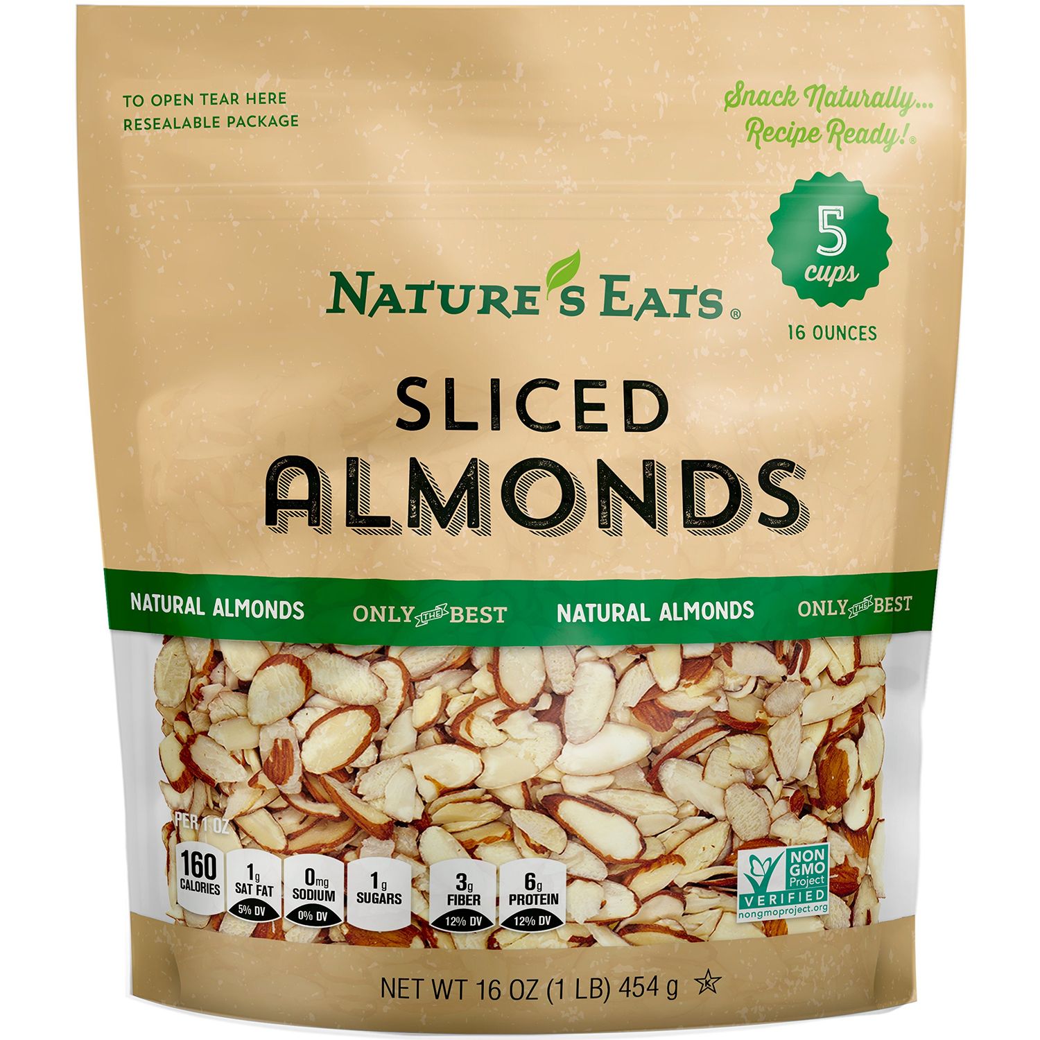 Nature&#39;s Eats Natural Sliced Almonds, 16 Ounce
