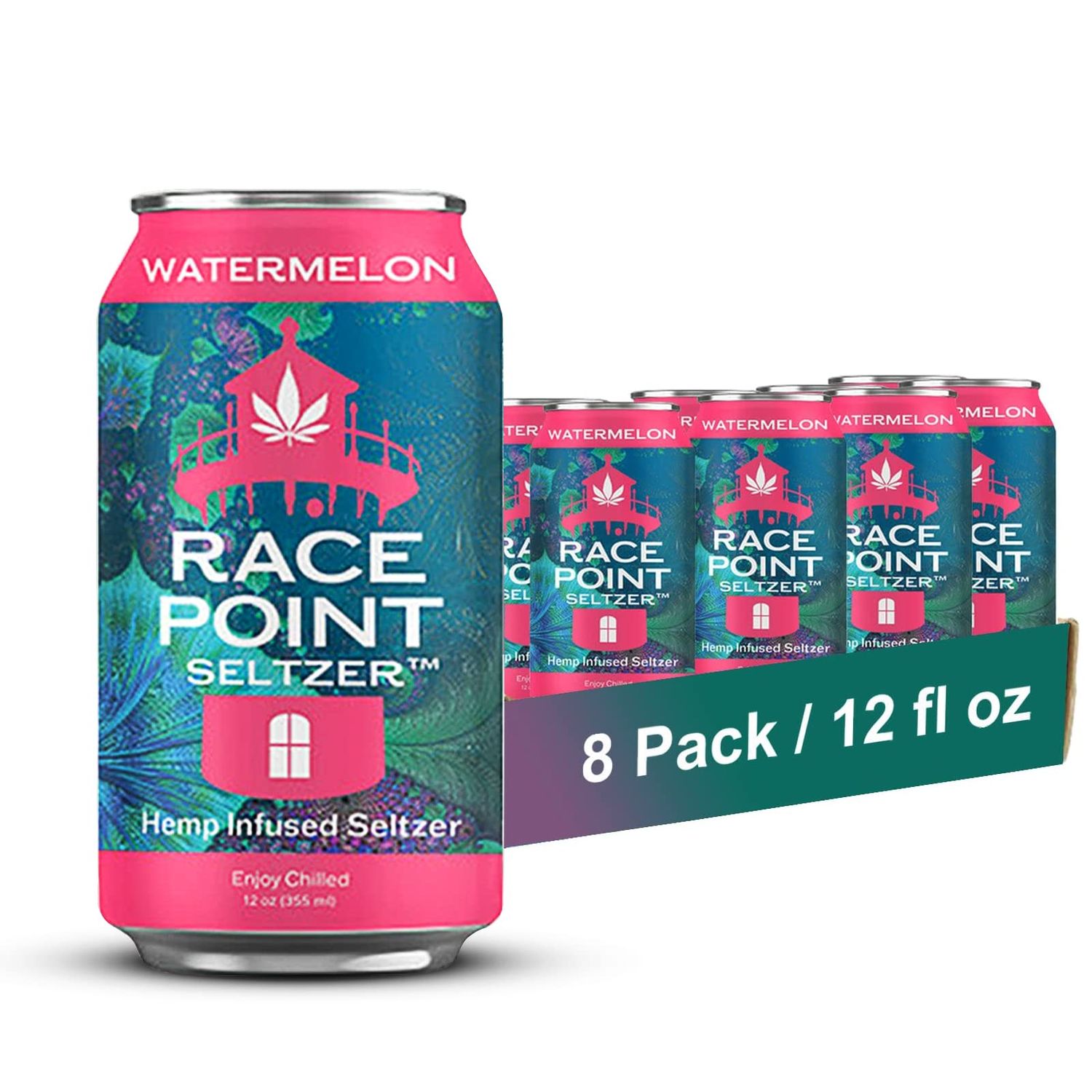 Race Point Seltzer Infused Sparkling Flavored Water  AllNatural Flavor Drink Refresh Relax Unwind Refocus  Find Balance NonGMO No Added Sugar 0 Sodium Pack of 8 Seltzer Water Cans Watermelon