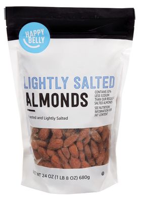 Amazon Brand - Happy Belly Roasted &amp; Lightly Salted Almond, 24 ounce (pack of 1)