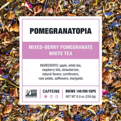 Tiesta Tea - Pomegranatopia | Mixed-Berry Pomegranate White Tea | Premium Loose Leaf Tea Blend | Low Caffeinated Tea | Make Hot or Iced Tea &amp; Brews Up to 200 Cups - 8 Ounce Resealable Bulk Pouch