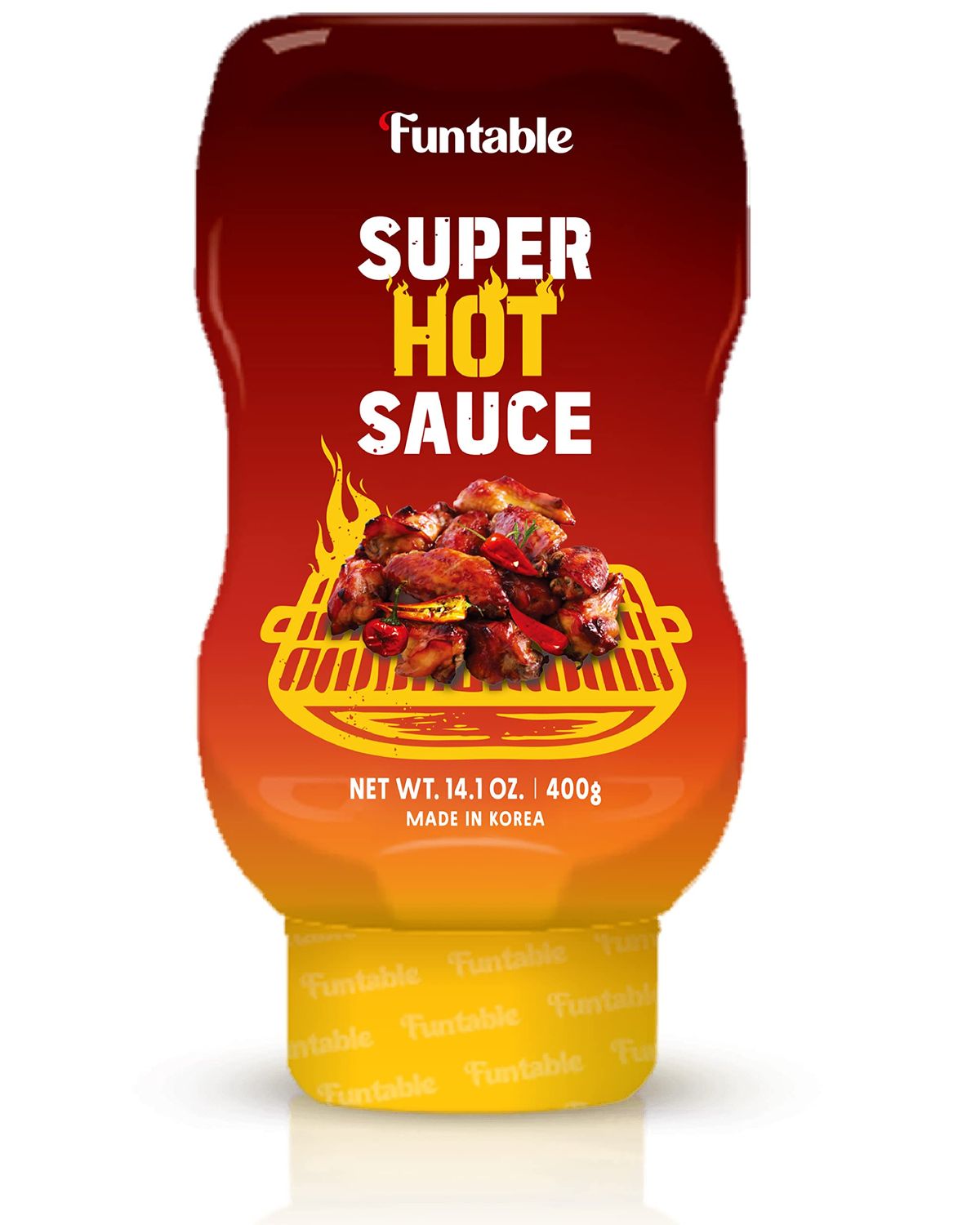 Funtable Super Hot Sauce (13.4 oz, Pack of 1) - Authentic Korean Flavor, Spicy &amp; Tangy Sauce, Ideal for Fried Chicken, Nuggets, Dipping &amp; More.