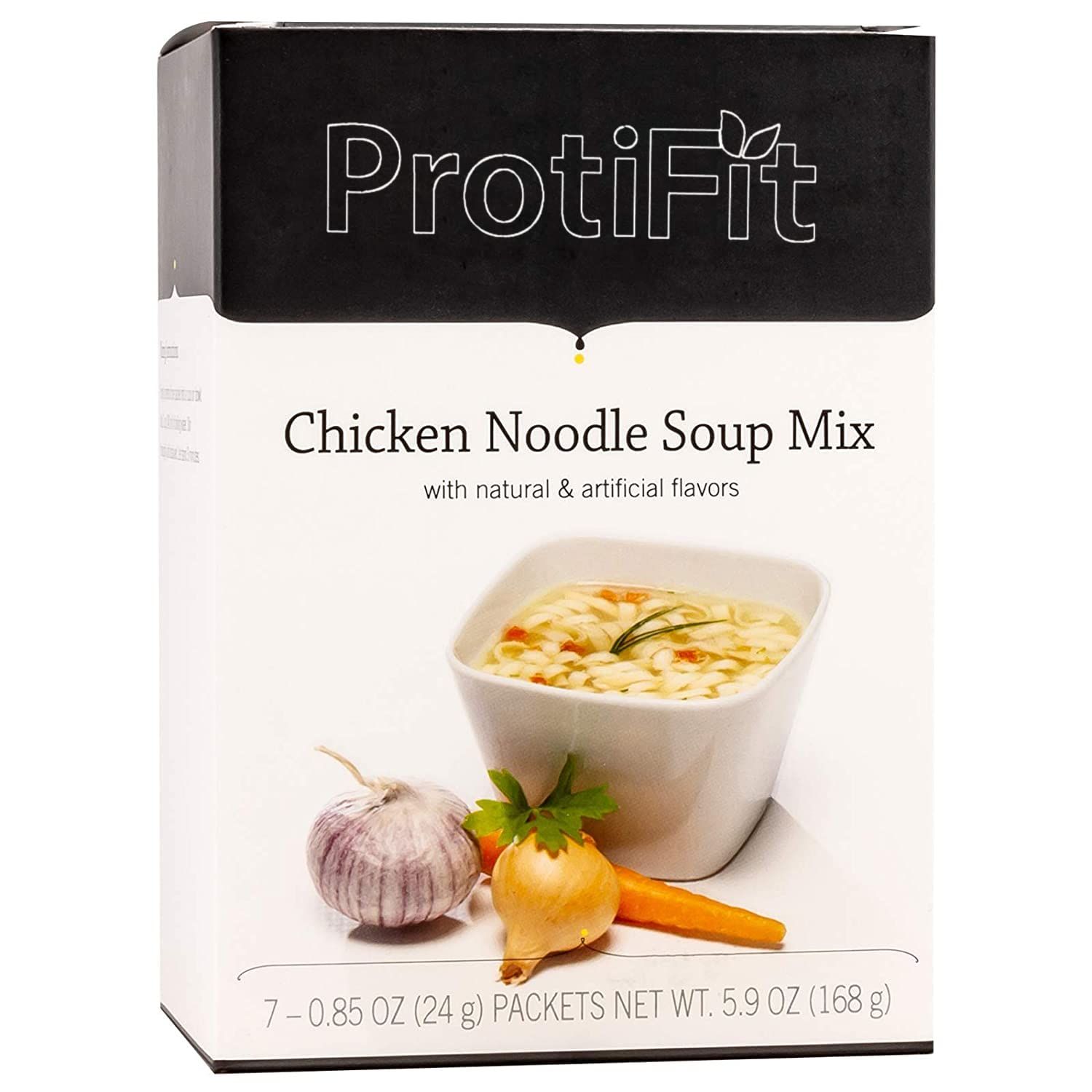 PROTIFIT - High Protein Soup Mix, 15g Protein, Low Calorie, Low Sugar, Low Fat, Low Carb, Ideal Protein Compatible, 7 Servings Per Box (1 Pack, Chicken Noodle)