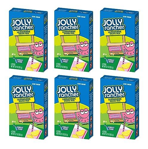 Jolly Rancher SINGLES TO GO! Watermelon Lemonade, 6 Boxes with 6 Packets Each- 36 Total Servings