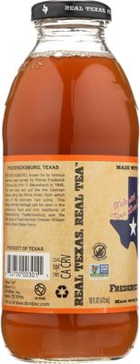 Texas Tea Fredericksburg Peach Tea, 16 Fluid Ounce - 12 per case.