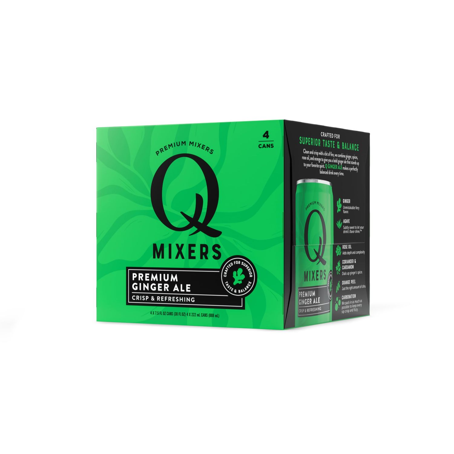 Q Mixers, Ginger Ale, 7.5 Fl Oz, 4 Pack