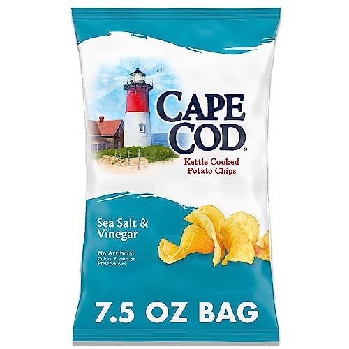 Cape Cod Potato Chips, Sea Salt and Vinegar Kettle Chips, 7.5 Oz