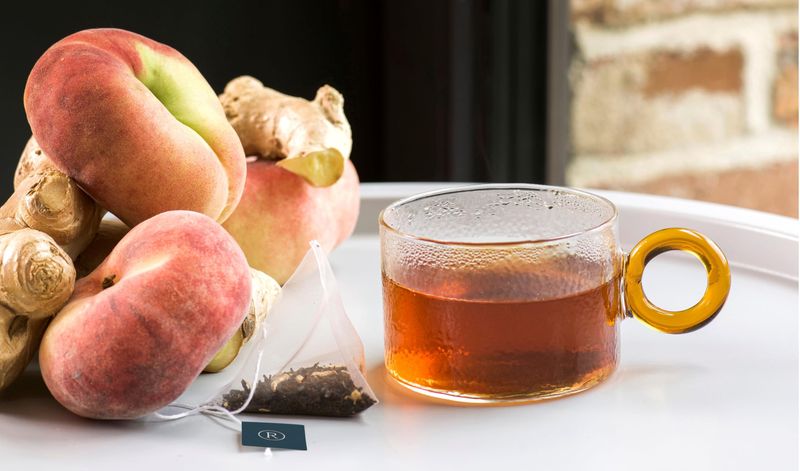 REVOLUTION TEA Sweet Ginger Peach Black Tea [THE ORIGINAL] - Spanish White Peach &amp; Ginger - Premium Full Leaf Tea - Biodegradable Infuser Tea Bags - Flavored Black Tea - 50 Bags