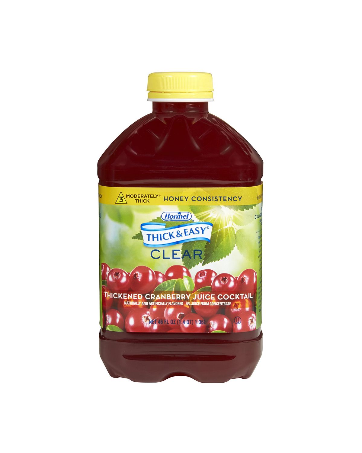 Thick &amp; Easy Clear Thickened Cranberry Juice Cocktail, Honey Consistency, 46 Ounce