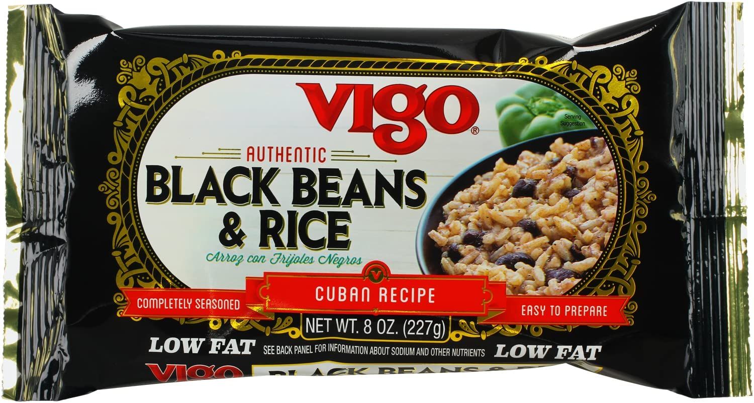 Vigo Authentic Black Beans &amp; Rice, Low Fat, 8oz (Black Beans &amp; Rice, Pack of 12)
