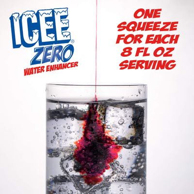 ICEE Zero Calorie Cherry, Blue Raspberry, Orange and Mango Liquid Water Enhancer Drink Mix, Natural Flavor Drops, Sugar Free, 1.62 Fl Oz Concentrate (48 ml) - 4 Ultimate Variety Pack