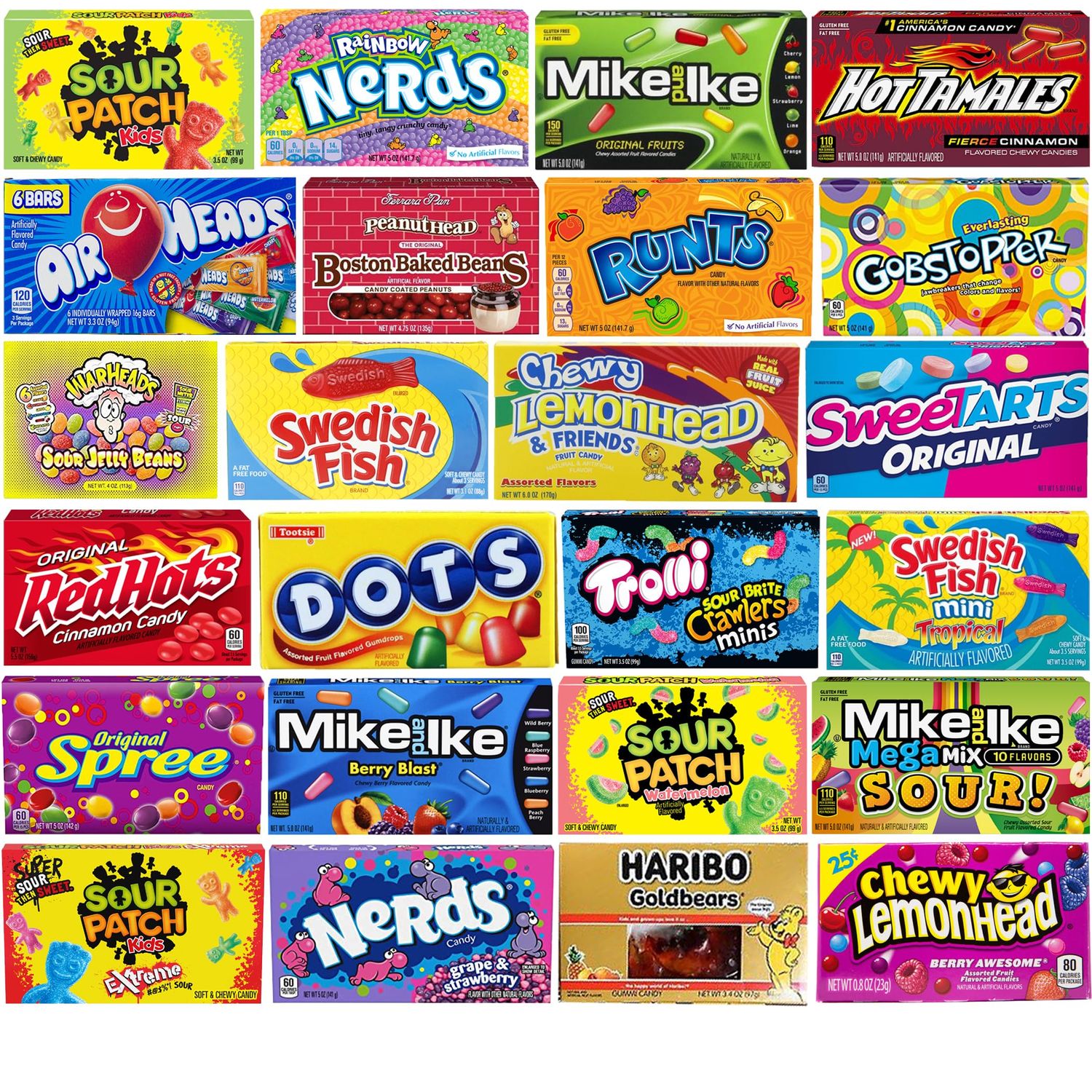 Movie Theater Candy - Assorted Candy Variety Pack - 24 Large Theater Size Boxes - Bulk Care Package Gift Box (Pack of 24)