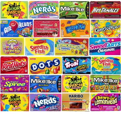 Movie Theater Candy - Assorted Candy Variety Pack - 24 Large Theater Size Boxes - Bulk Care Package Gift Box (Pack of 24)