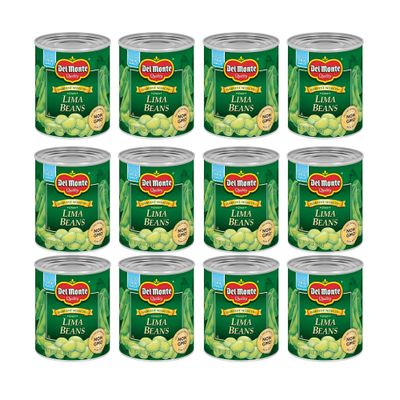 DEL MONTE FRESH CUT HARVEST SELECTS Green Lima Beans Canned Vegetables, 12 Pack, 8.5 oz Can