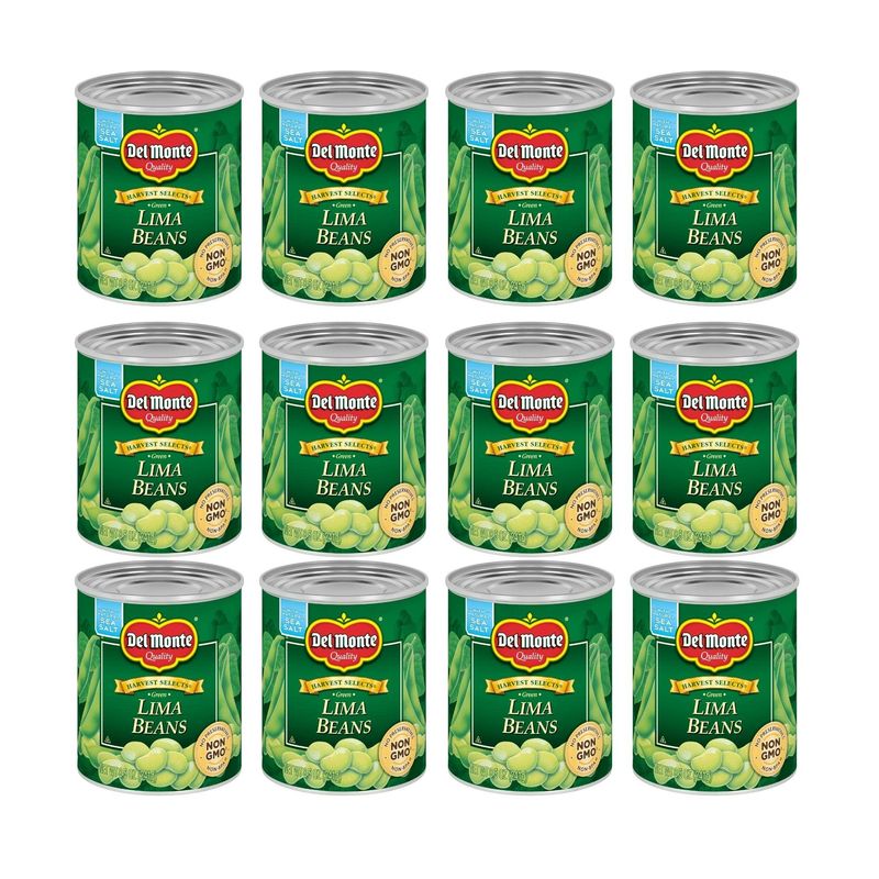 DEL MONTE FRESH CUT HARVEST SELECTS Green Lima Beans Canned Vegetables, 12 Pack, 8.5 oz Can