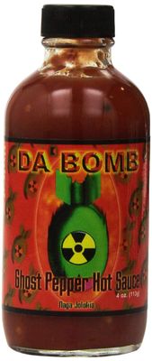 Da Bomb - Ghost Pepper - Original Hot Sauce - 22,800 Scovilles - 4oz Bottles Made in USA with Habanero &amp; Jolokia Peppers- Non-GMO, Gluten Free, Sugar Free, Keto - Pack of 1