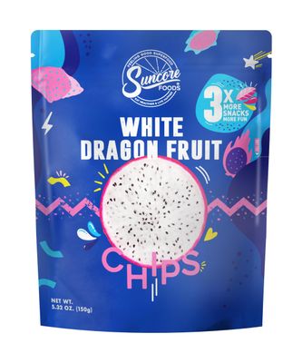 Suncore Foods White Dragon Fruit Chips &amp; Snacks, Gluten-Free, Non-GMO, 5.32oz (1 Pack)