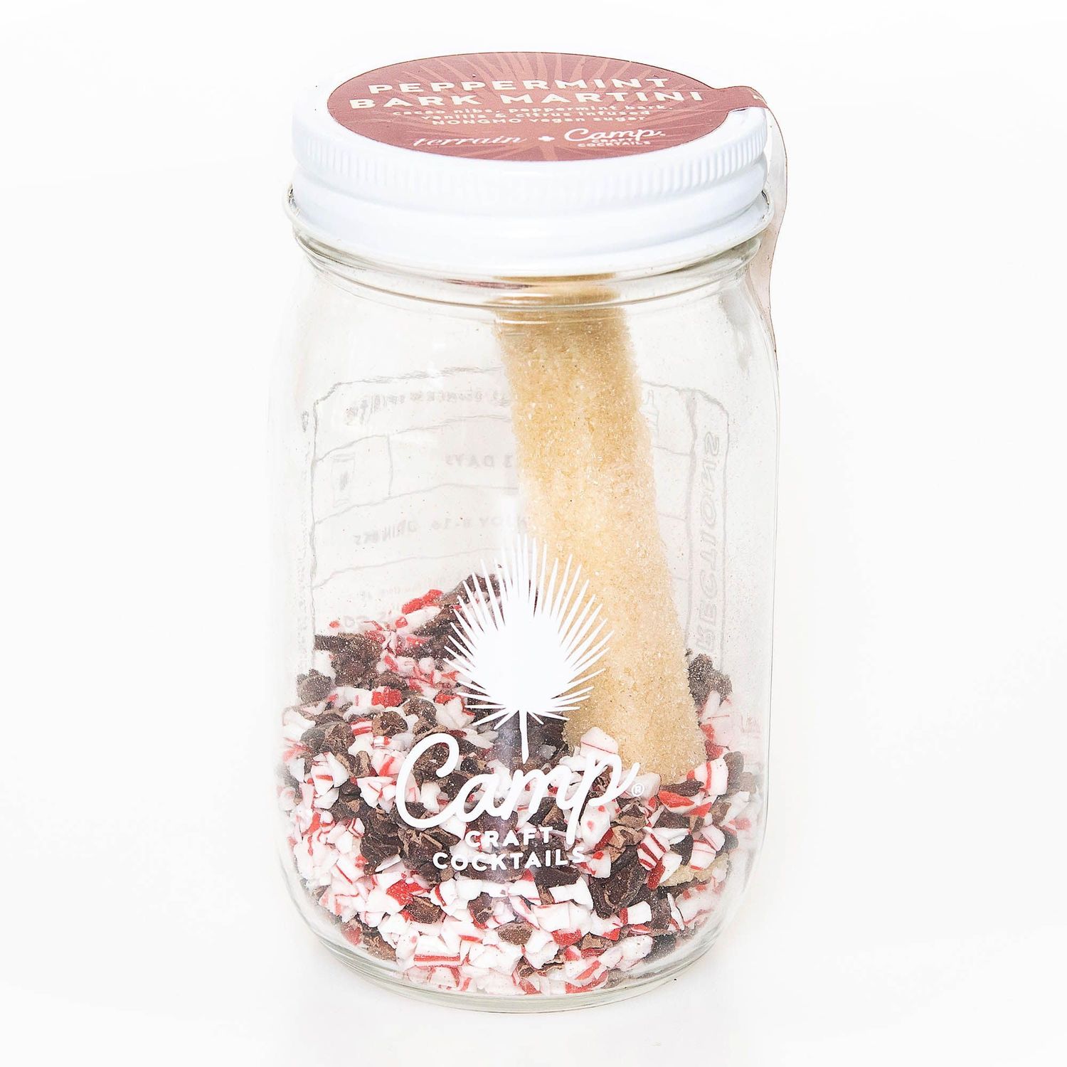 Camp Craft Cocktail Mix - Peppermint Bark Martini - 16 oz Glass Jar Mixer for Cocktails