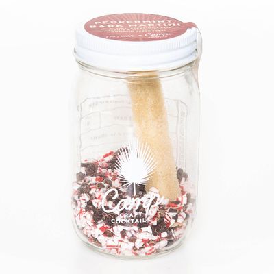 Camp Craft Cocktail Mix - Peppermint Bark Martini - 16 oz Glass Jar Mixer for Cocktails