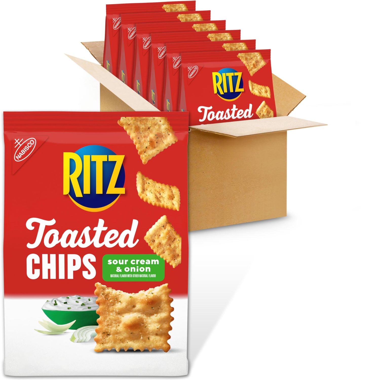 RITZ Toasted Chips Sour Cream and Onion Crackers, 6 - 8.1 oz Bags