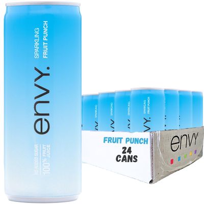 Envy Sparkling 100% Fruit Juice, Fruit Punch 8oz (Case of 24)