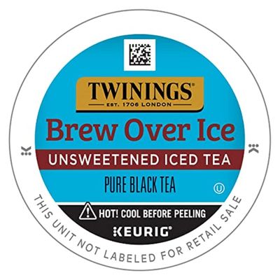 Twinings Brew Over Ice Unsweetened Black Iced Tea K-Cup Pods for Keurig, Caffeinated - 12 Count