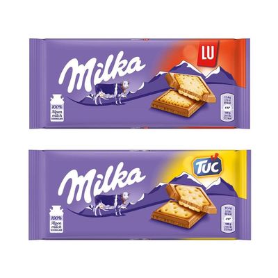 Milka LU Biscuits &amp; Milka TUC Crackers - Bundle 87gx2