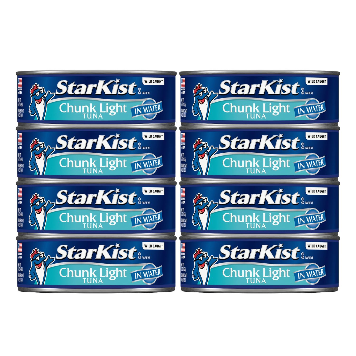 StarKist Chunk Light Tuna in Water, 5 oz (8 Pack) Canned Tuna Fish, Wild Caught, Gluten Free, Ready to Eat, Perfect for Salads, Keto Meals and Snacks, with 20g Protein &amp; 90 Calories Per Serving