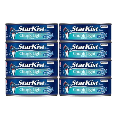 StarKist Chunk Light Tuna in Water, 5 oz (8 Pack) Canned Tuna Fish, Wild Caught, Gluten Free, Ready to Eat, Perfect for Salads, Keto Meals and Snacks, with 20g Protein &amp; 90 Calories Per Serving
