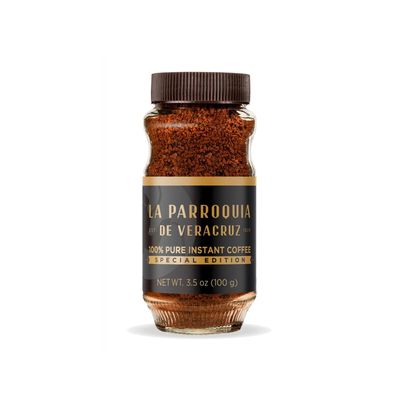 LA PARROQUIA DE VERACRUZ - Instant Coffee, 3.5 oz, 100% Pure Coffee, Selected and Elaborated, Coffee with Good Bitterness and Intense Body, Light to Dark Cognac Color