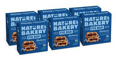 Natures Bakery Whole Wheat Fig Bars, Blueberry, Real Fruit, Vegan, Non-GMO, Snack bar, 6 Count (Pack of 6)