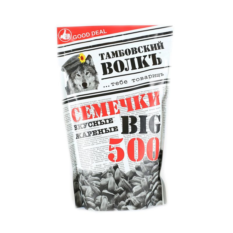 Tambovsky Volk Roasted Sunflower Seeds 500g - For Nutritious Snacking And Cooking Delight, Irresistible Crunchy Goodness From Russia&#39;s Best!