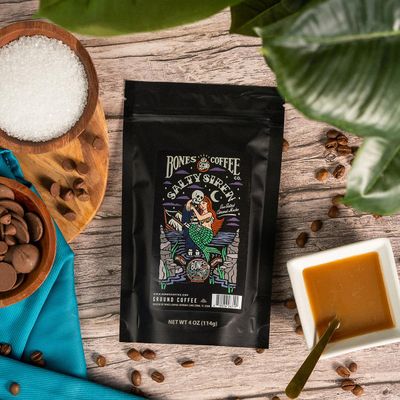 Bones Coffee Company Favorite Flavor Sample Pack with Specialty Mug | 4 oz Pack of 5 Assorted Flavor Whole Coffee Beans | Medium Roast Coffee Beverages (Whole)