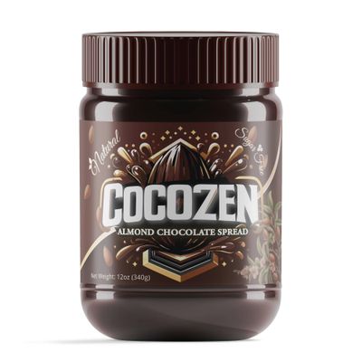 CocoZen Gourmet Almond Chocolate Spread, Almonds First, Sugar-Free, Keto-Friendly, Gluten-free, Responsibly Sourced, Protein-Enriched Chocolate Indulgence, 12 oz (Pack of 1)