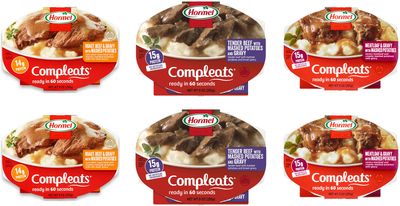 Hormel Compleats Beef Bundle - Roast Beef &amp; Mashed Potatoes with Gravy, Meatloaf &amp; Gravy with Mashed Potatoes, Tender Beef with Mashed Potatoes and Gravy - 2 each